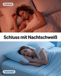 Schluss mit Nachtschweiß – kühlendes Bettlaken, Vorher-Nachher